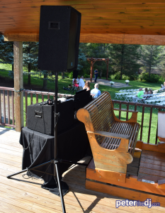Outdoor system to cover ceremony and cocktail hour. Click for full-size image.