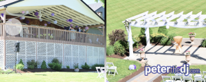 Outdoor wedding DJ setup at Gabriella's Manor in Greene, NY