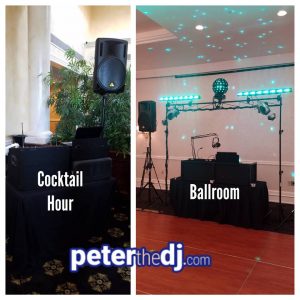 DJ setups at Natalie and Matthew's wedding reception at the Genesee Grande Hotel in Syracuse, NY, June 2018.